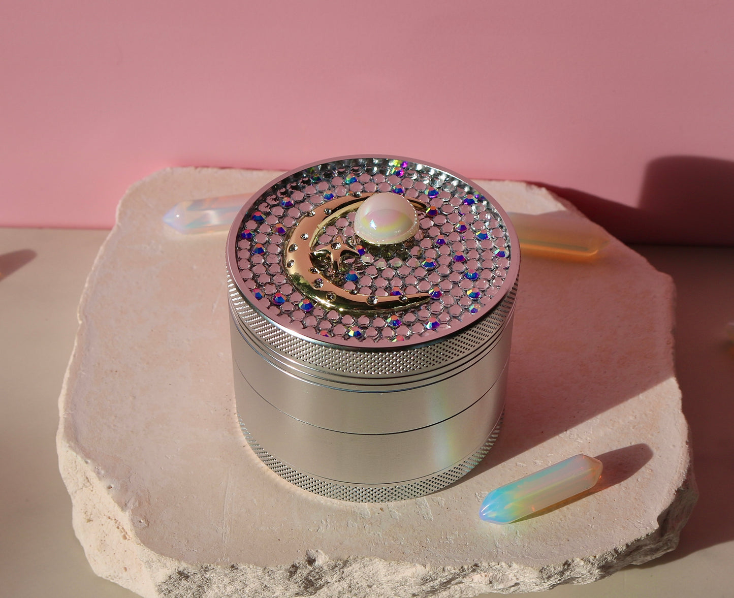 Silver Crescent Moon Grinder