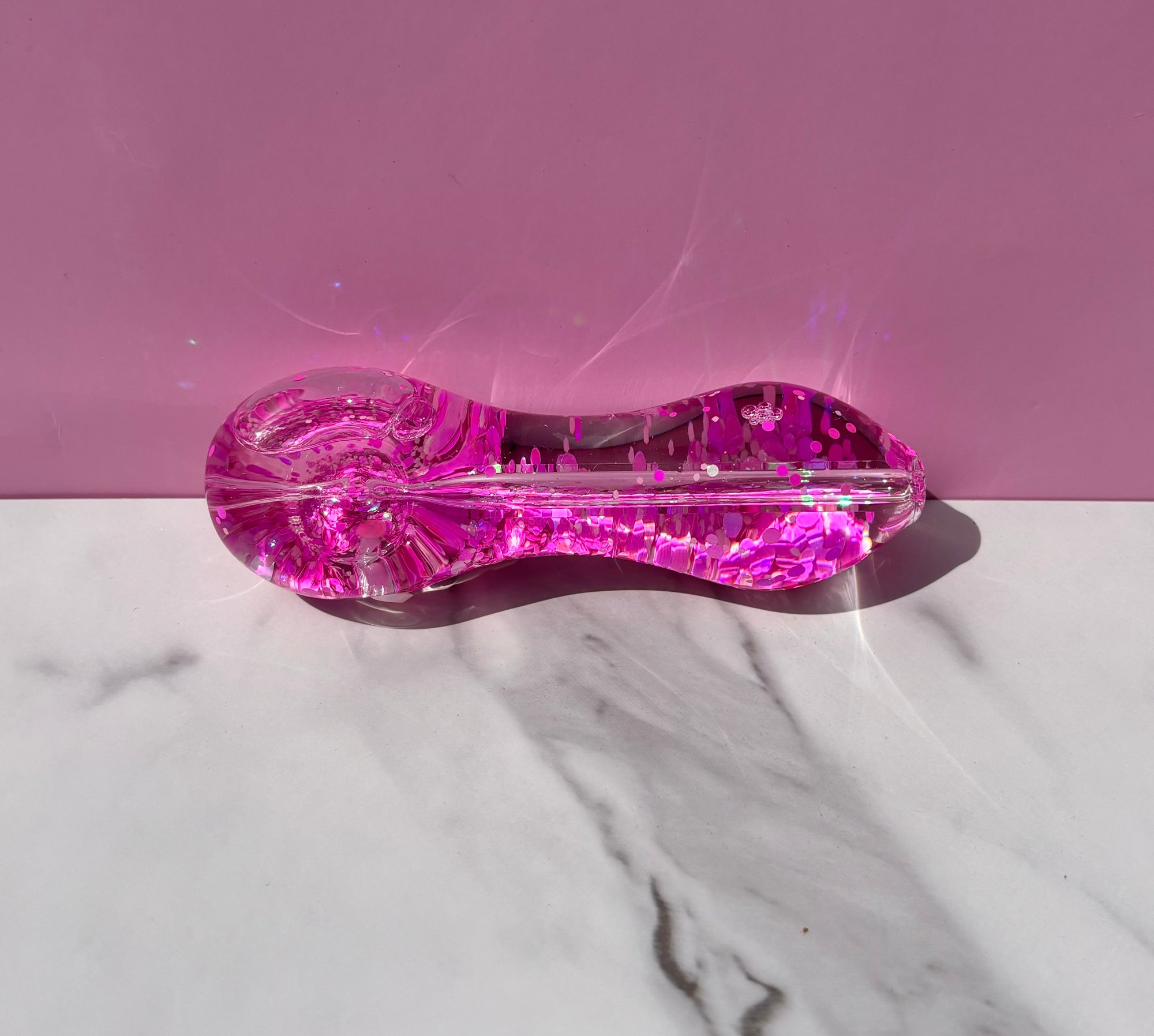 Glimmering Rose Glass Pipe