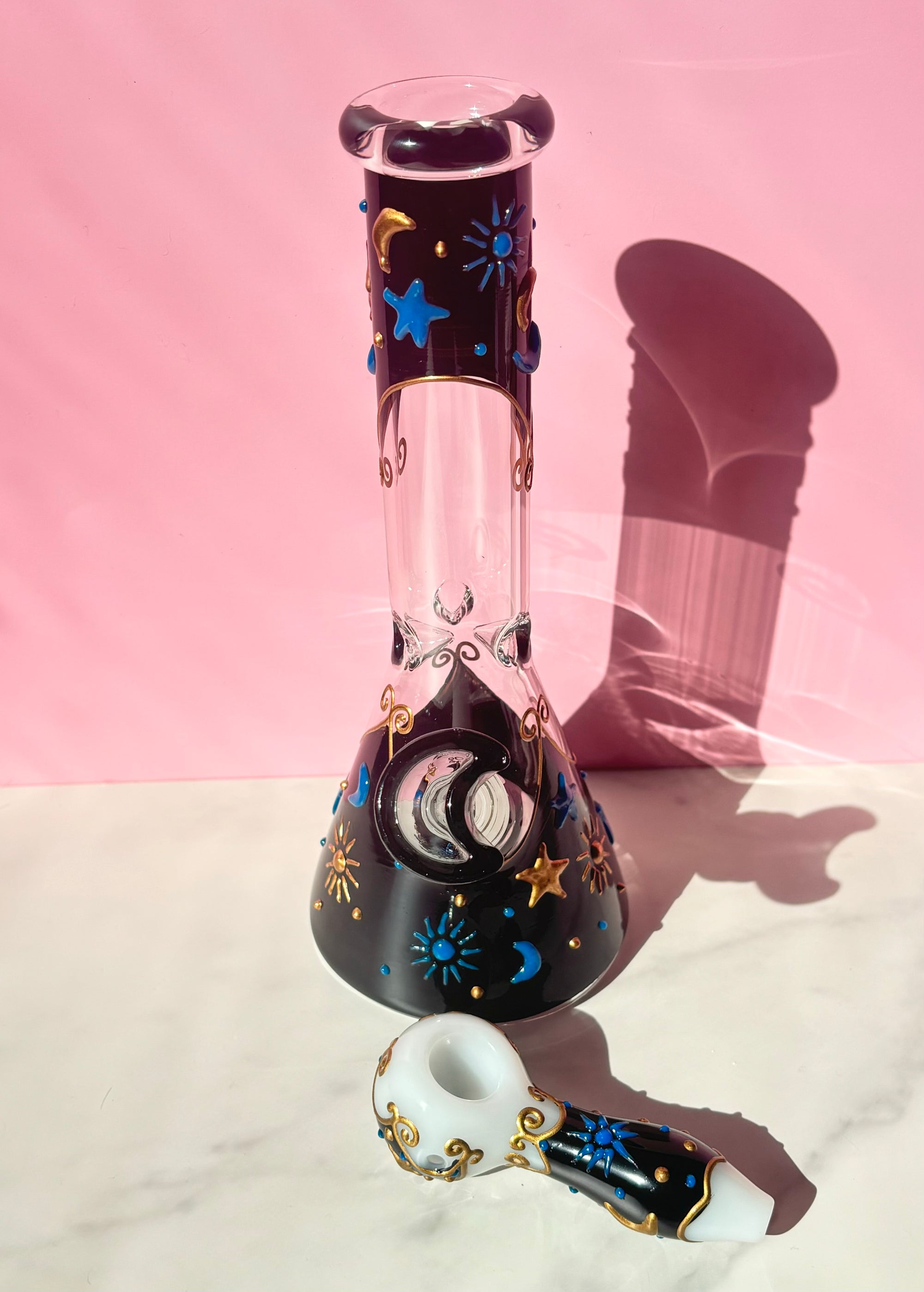 Glow in the Dark Celestial Bong and Pipe Bundle